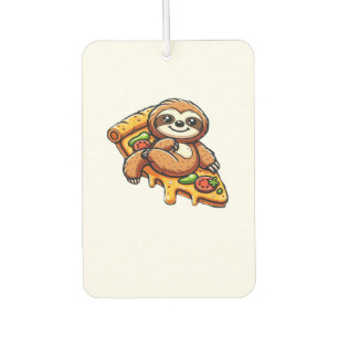 Funny Sloth eating Pizza, Kawaii Animal Lover Clas Car Air Freshener
