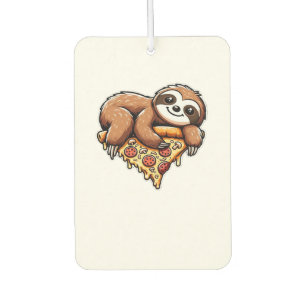 Funny Sloth eating Pizza, Kawaii Animal Lover Clas Car Air Freshener