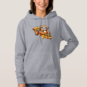 Funny Sloth eating Pizza, Kawaii Animal Lover Clas Hoodie