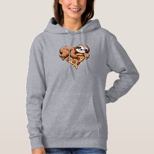 Funny Sloth eating Pizza, Kawaii Animal Lover Clas Hoodie