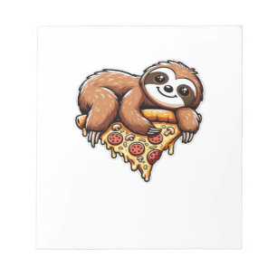 Funny Sloth eating Pizza, Kawaii Animal Lover Clas Notepad