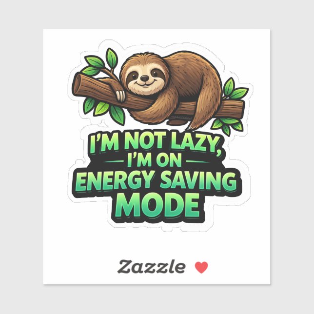 Funny Sloth Energy Saving Mode Sticker (Sheet)