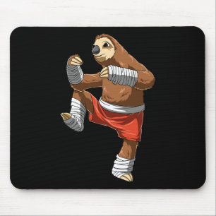 Funny Sloth Fighter - Muay Thai Kickboxing Gift Mouse Pad
