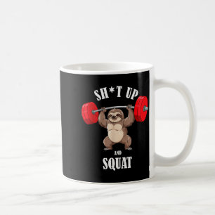 Funny Sloth Fitness Squating Workout Weightlifting Coffee Mug