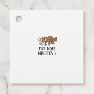 Funny Sloth Five More Minutes Sleep Bed Pajama Nig Favour Tags