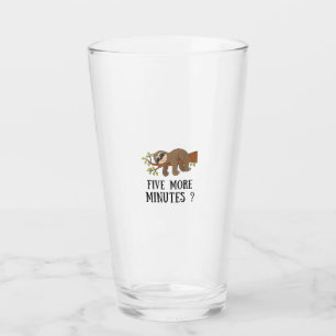 Funny Sloth Five More Minutes Sleep Bed Pajama Nig Glass
