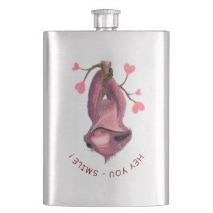 Funny Sloth Flask Smile - Custom Text