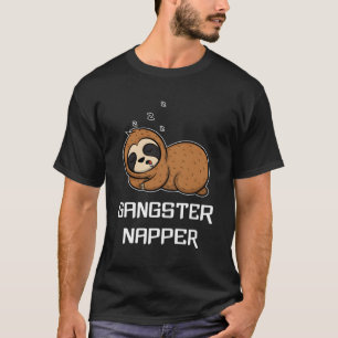 Funny Sloth Gangster Napper Sleep Pajama Lazybones T-Shirt