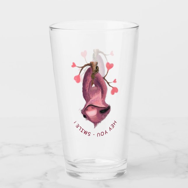 Funny Sloth Glass - Custom Text (Front)