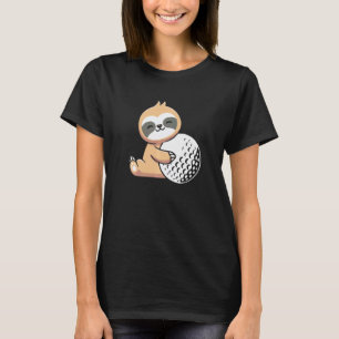 Funny Sloth Golf Cute Sloth Holding Golf Ball Spor T-Shirt
