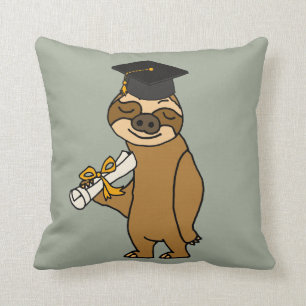 Funny Sloth Graduation Cartoon Cushion