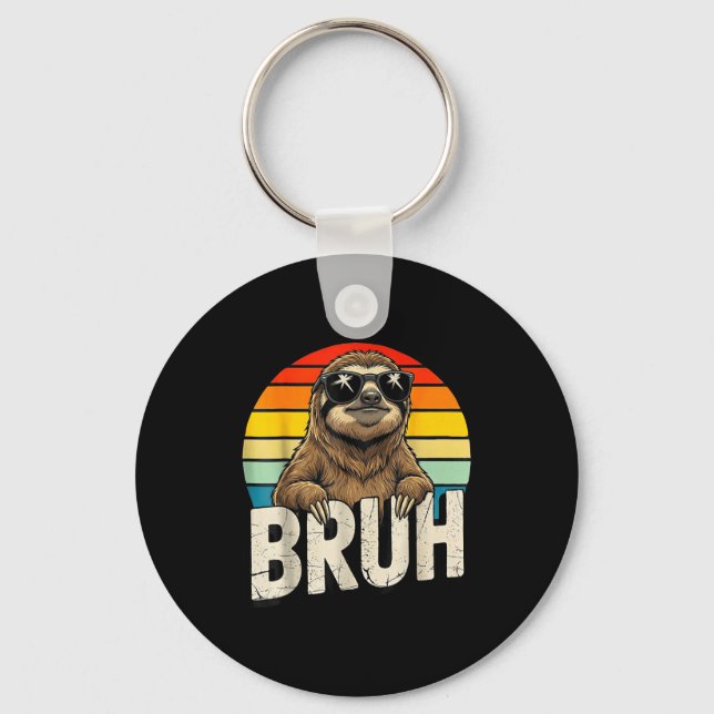 Funny Sloth Graphic Meme Lover Bruh Sloth Lovers  Key Ring (Front)