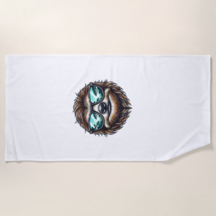 Funny Sloth Graphic with Sunglasses, Men Women Kid Beach Towel