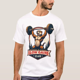 Funny Sloth Gym Shirt Vintage Strong and Slow Desi