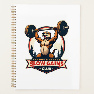 Funny Sloth Gym Shirt Vintage Strong and Slow Desi Planner