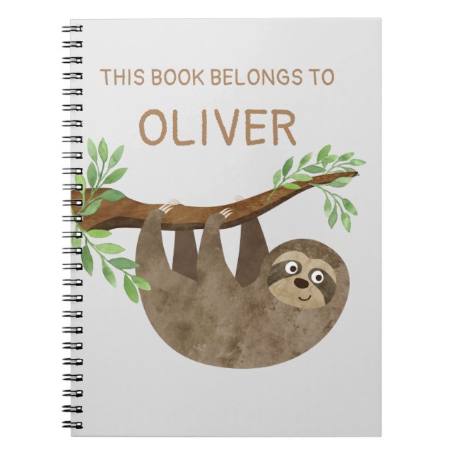 Funny sloth hanging notebook (Front)