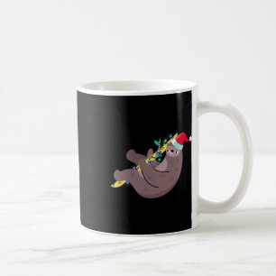 Funny Sloth Hawaiian Xmas Lights Santa Hat Christm Coffee Mug