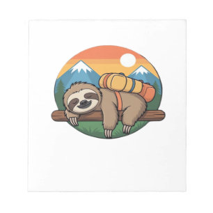 Funny Sloth Hiking Classic T-Shirt_1 Notepad