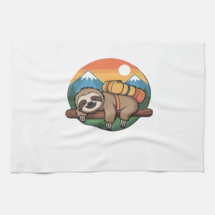 Funny Sloth Hiking Classic T-Shirt_1 Tea Towel