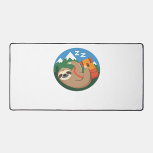 Funny Sloth Hiking Classic T-Shirt_2 Desk Mat