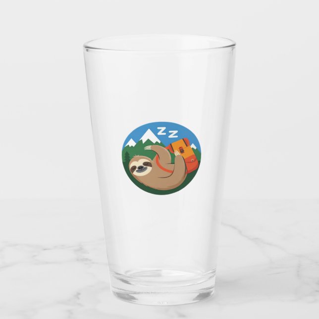 Funny Sloth Hiking Classic T-Shirt_2 Glass (Front)