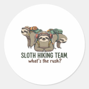 Funny Sloth Hiking Classic T-Shirt_5 Classic Round Sticker