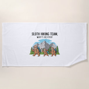 Funny Sloth Hiking Classic T-Shirt_6 Beach Towel