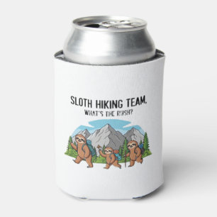 Funny Sloth Hiking Classic T-Shirt_6 Can Cooler