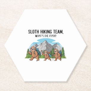 Funny Sloth Hiking Classic T-Shirt_6 Paper Coaster