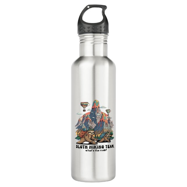 Funny Sloth Hiking Classic T-Shirt_7 710 Ml Water Bottle (Front)