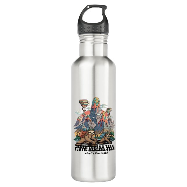 Funny Sloth Hiking Classic T-Shirt_7 710 Ml Water Bottle (Front)