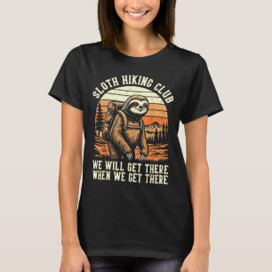 Funny Sloth Hiking Club Outdoor Hiker Men Women Vi T-Shirt