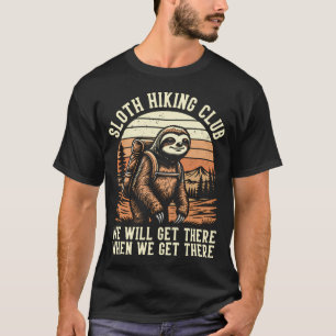 Funny Sloth Hiking Club Outdoor Hiker T-Shirt