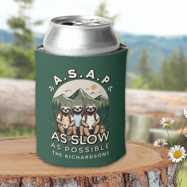 Funny Sloth Hiking Family Reunion Camping Trip Can Cooler (Creator Uploaded)