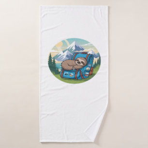 Funny Sloth Hiking Oversized T-Shirt Bath Towel