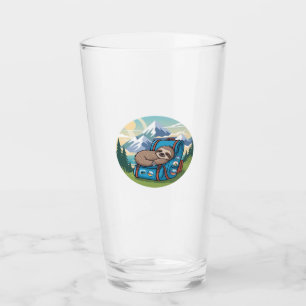 Funny Sloth Hiking Oversized T-Shirt Glass