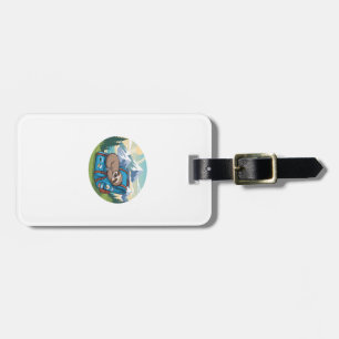 Funny Sloth Hiking Oversized T-Shirt Luggage Tag