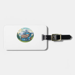 Funny Sloth Hiking Oversized T-Shirt Luggage Tag