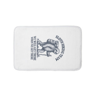 Funny Sloth Hiking T-Shirt_1 Bath Mat
