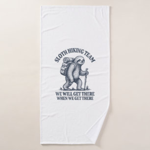 Funny Sloth Hiking T-Shirt_1 Bath Towel
