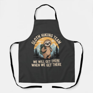 Funny Sloth Hiking T-Shirt_2 Apron