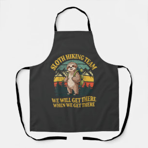 Funny Sloth Hiking T-Shirt Apron