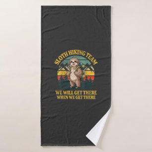 Funny Sloth Hiking T-Shirt Bath Towel