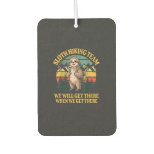 Funny Sloth Hiking T-Shirt Car Air Freshener