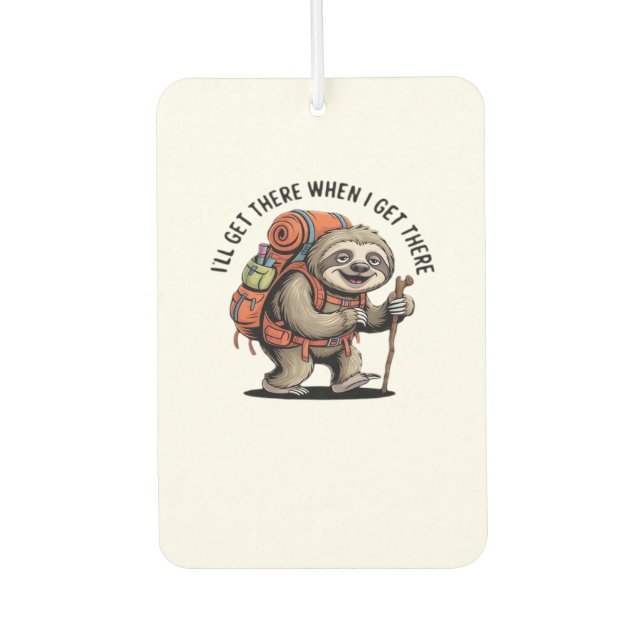Funny Sloth Hiking Team - Slow and Steady Classic  Car Air Freshener (Front)