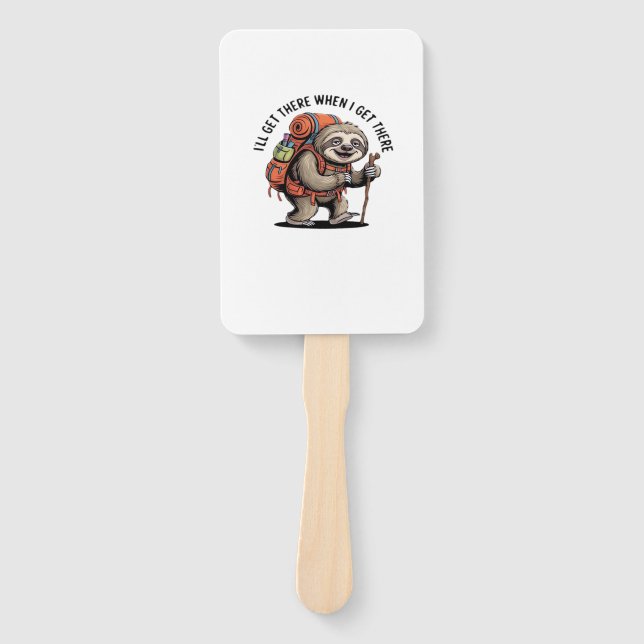 Funny Sloth Hiking Team - Slow and Steady Classic  Hand Fan (Front)
