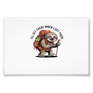 Funny Sloth Hiking Team - Slow and Steady Classic Photo Print