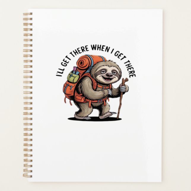 Funny Sloth Hiking Team - Slow and Steady Classic  Planner (Front)