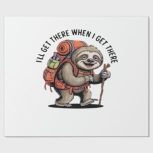 Funny Sloth Hiking Team - Slow and Steady Classic Wrapping Paper