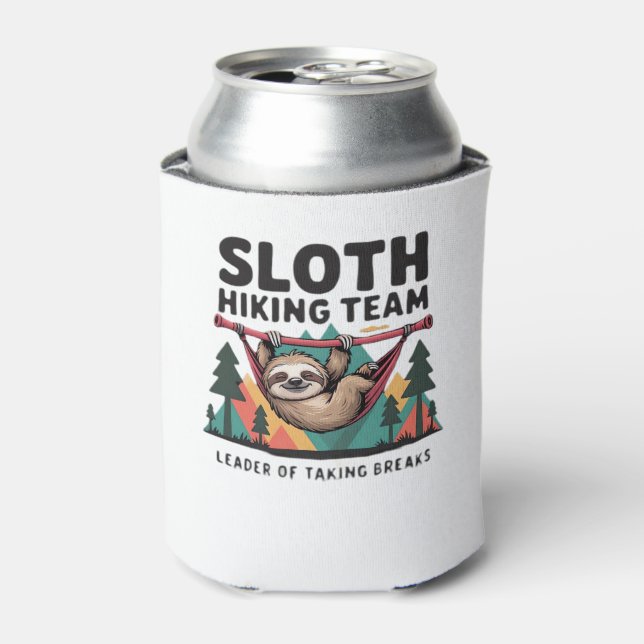 Funny Sloth Hiking - This funny sloth hiking gift  Can Cooler (Can Front)